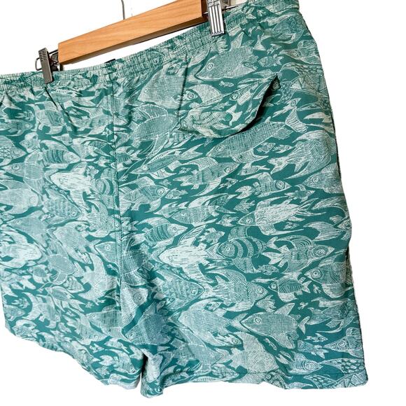Patagonia 5" Baggies Shorts Sketchy Fish Gem Green Medium (L / XL Fit: See Note) - Picture 4 of 14
